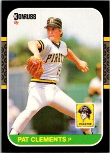 1987 Donruss Baseball Card Pat Clements Pittsburgh Pirates sk20550