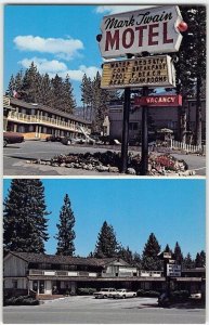SOUTH LAKE TAHOE Roadside MARK TWAIN MOTEL Tillous 1960s Chrome Vintage Postcard