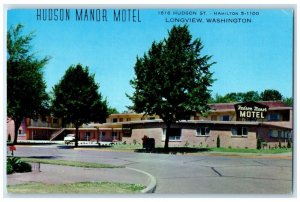 c1960 Hudson Manor Motel Hamilton Longview Washington Vintage Antique Postcard