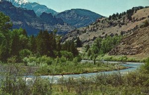 Wyoming, 1972 North Fork Shoshone River at Aspen Creek Wapiti Valley, Postcard