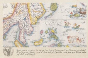 The Indian Ocean Asian Sea Map Geography History Proverb Postcard