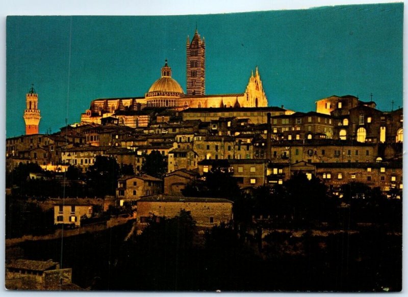 Postcard - By night - Siena, Italy 