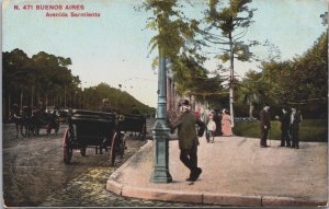 Argentina Buenos Aires Avenida Sarmiento Vintage Postcard C131