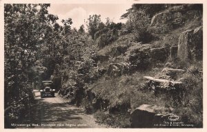 Mössebergs Bad Hålvägen Sweden RPPC Vintage Car Postcard Almquist & Cöster