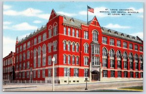 St. Louis University Medical And Dental Schools Missouri Main Street Postcard