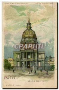 Old Postcard transparent map Paris Le Dome des Invalides