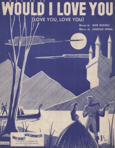 Would I Love You Walt Disney 1950s Sheet Music