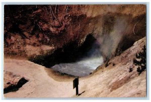 c1950's Dragons Mouth Spring Displaying Hot Water Yellowstone Park Postcard