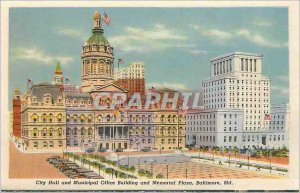 Modern Postcard City Hall and Municipal Office Building and Memorial Plaza Ba...