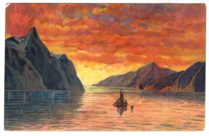 Water and Mountains Scene Fine Art, Used Nova Scotia 1909