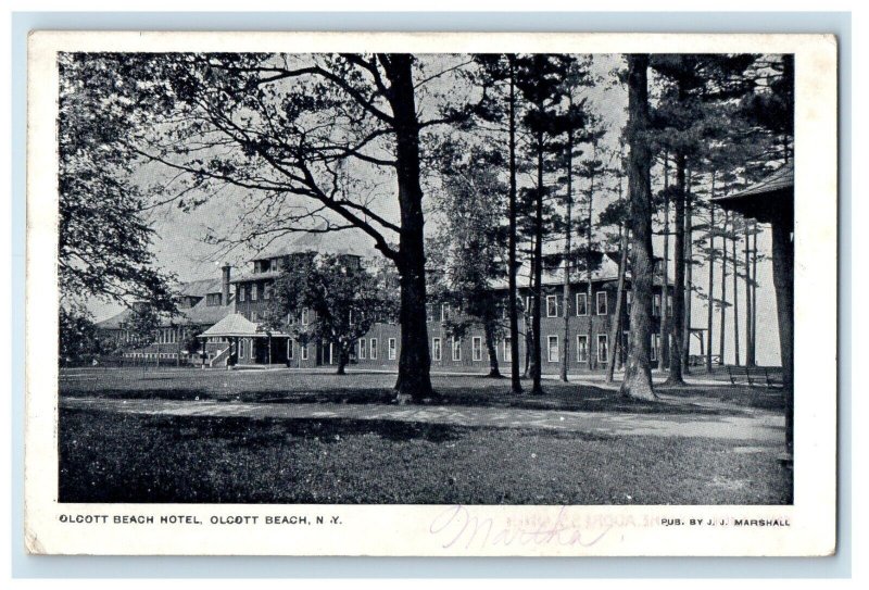 1906 View Of Olcott Beach Hotel Building New York NY Posted Antique