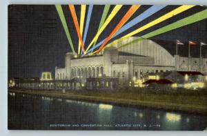 Linen Postcard~Auditorium/Convention Hall~Atlantic City