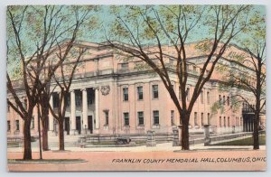 Columbus Ohio~Franklin County Memorial Hall~c1910 Postcard