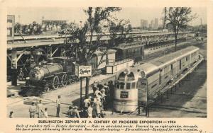 Burlington Zephyr Train @ Century Of Progress Exposition, 1934 Postcard