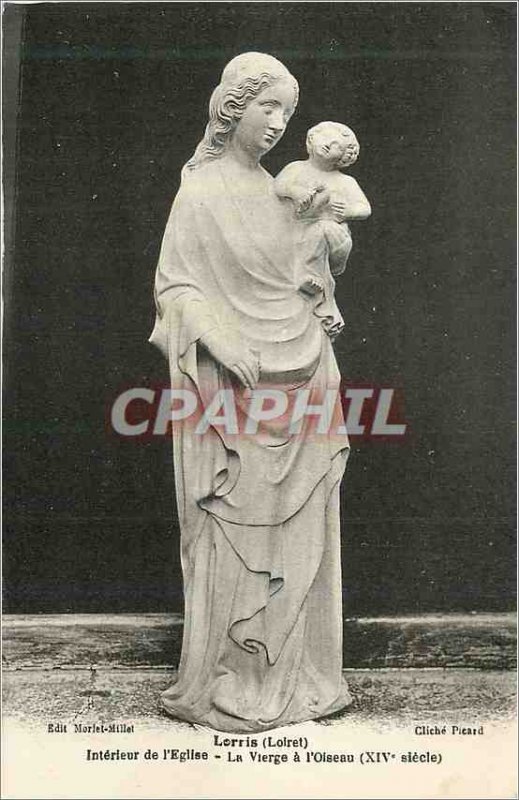 Postcard Old Lorris (Loiret) Interior of the Church and Our Lady Bird (XIVth ...