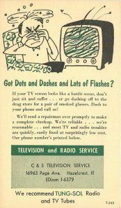 Hazelcrest Illinois Postcard Television Repair Advertising undivided 21-5151