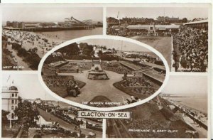 Essex Postcard - Views of Clacton-on-Sea - Real Photograph - Ref 7425A