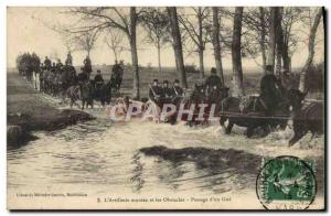 Old Postcard Militaria L & # 39artillerie montee and barriers Passage of & # ...