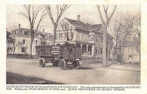 Springfield MA Ramapogue Ice Company Delivery Truck Message Postcard