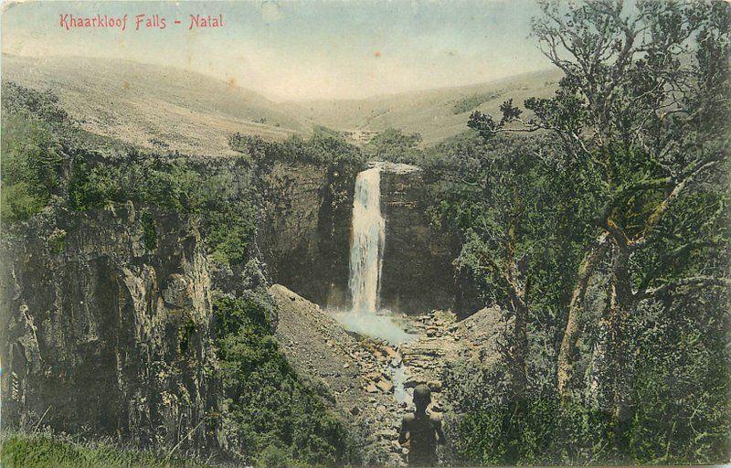 C-1910 Khaarkloof Falls Natal South Africa hand colored Salio postcard 5133