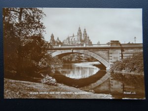 Scotland GLASGOW River Kelvin & Art Gallery c1923 RP Postcard Valentine 92206JV