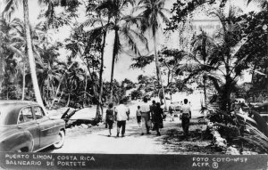 Puerto Limon Costa Rica Balneario de Portete Real Photo Vintage Postcard AA68959