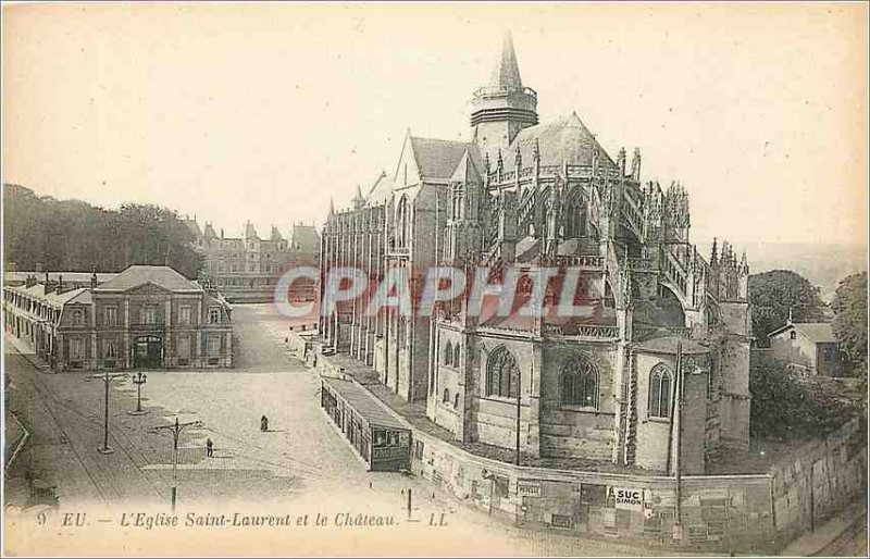 Old Postcard US The Church of Saint Lawrence and Chateau