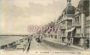 Old Postcard La Baule Darlu the Boulevard and the Beach