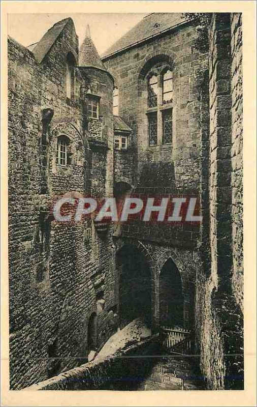 Old Postcard 41 abbey of Mont St Michel wonder yard