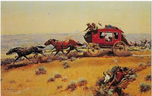 Virgina City Stagecoach Under Attack From Original Painting by J K Ralston