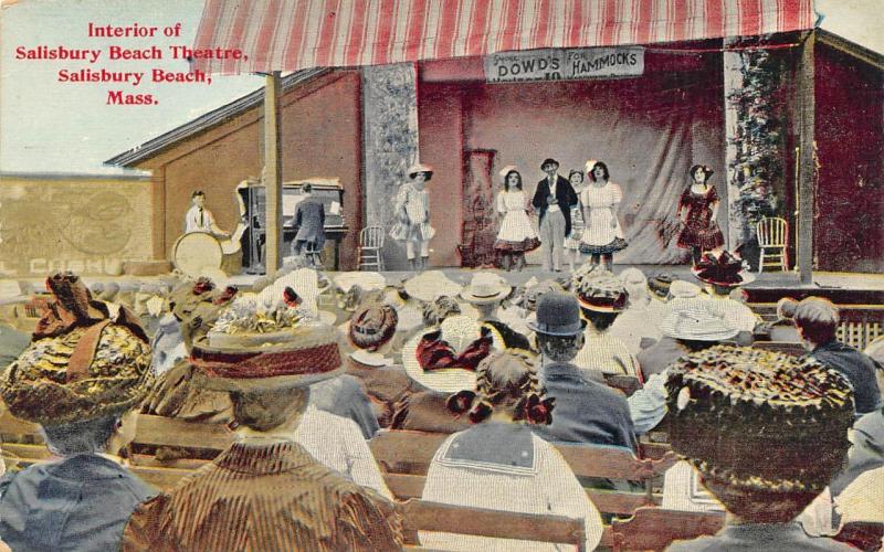 Interior of Salisbury Beach MA Theatre Postcard