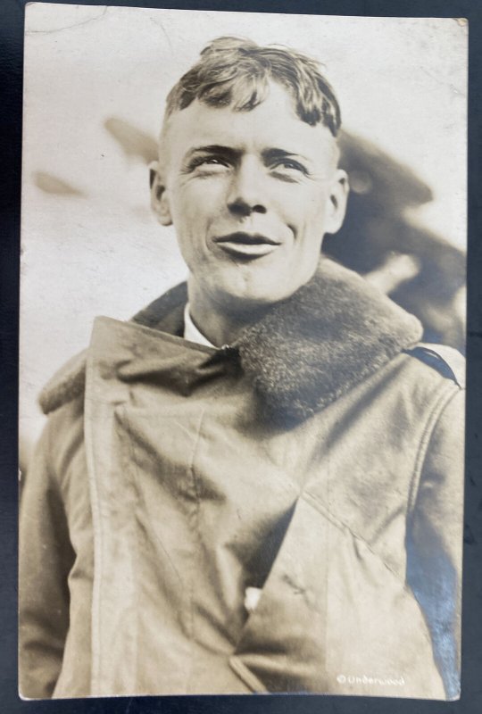 Mint USA Real Picture Postcard Early Aviation Captain Charles A Lindbergh 