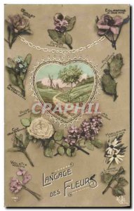 Old Postcard Fantasy Flowers language