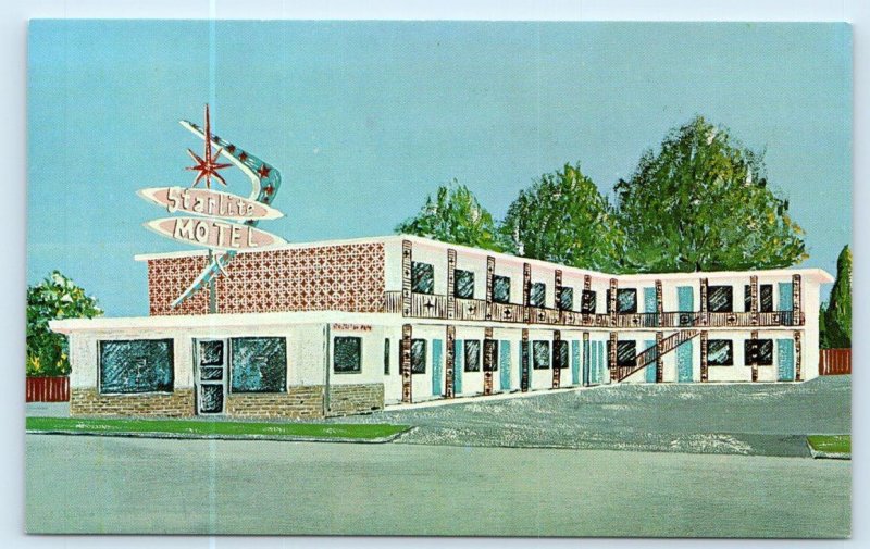 COUNCIL BLUFFS, IA Iowa ~ Roadside Artist's View STARLITE MOTEL c1960s Postcard