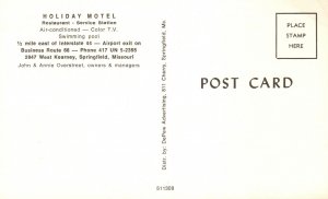 Vintage Postcard Holiday Motel  Restaurant Swimming Pool Springfield Missouri MO