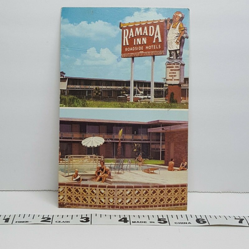 Vintage Postcard Ramada Inn Lake Charles Louisiana 1970s 