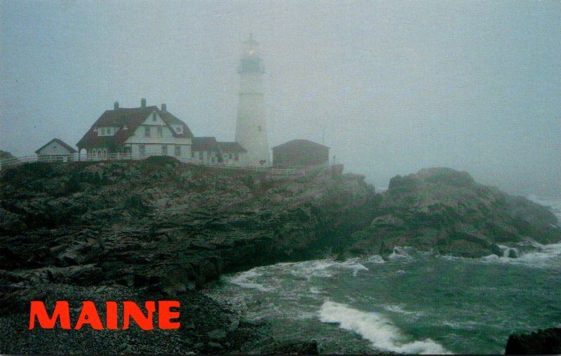 Maine Portland Head Lighthouse In The Fog