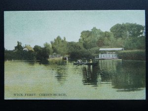 Dorset CHRISTCHURCH Wick Ferry showing BOATHOUSE c1908 Postcard