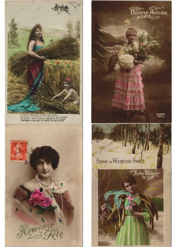 LADIES ROMANTIC GLAMOUR 1000 REAL PHOTO Vintage Postcards (Part 2.) (L2958)