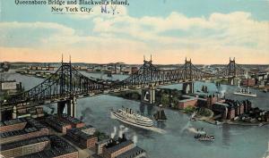 c1910 Postcard; Queensboro Bridge & Blackwell's Island New York City NY Unposted