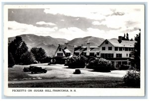 1945 Pecketts On Sugar Hill Cars Franconia New Hampshire NH RPPC Photo Postcard