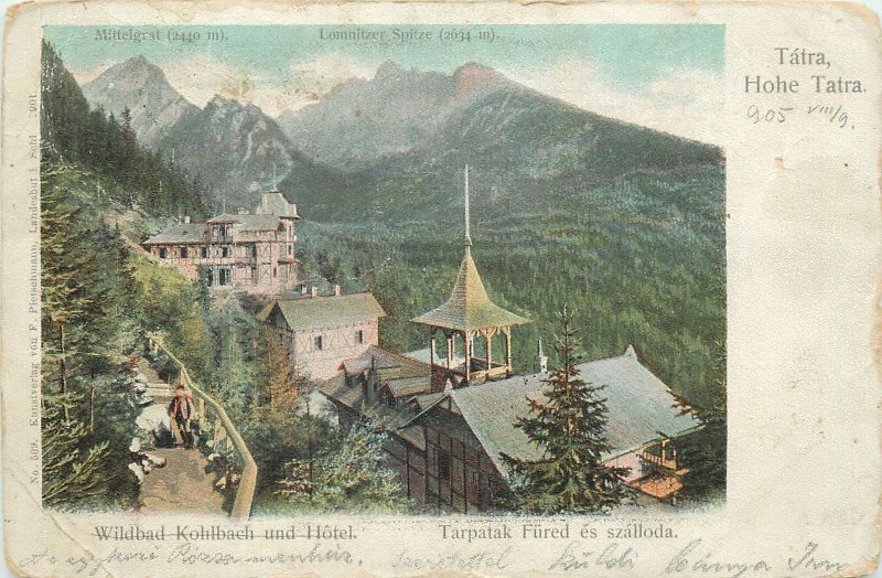 Postcard High Tatra Wildbad Kohlbach and hotel