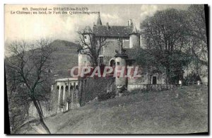 Old Postcard Dauphine Uriage les Bains Le Chateau Fort of four sergeants