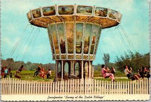 Zweefmolen Swing Ride, Village Theme Park Ride Holland MI Postcard S67