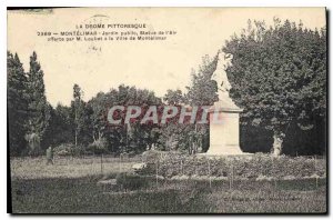 Old Postcard Drome Montelimar picturesque public garden statue Air offered by...