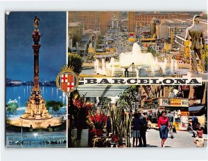 Postcard Attractions in Barcelona Spain