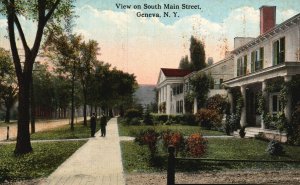 Vintage Postcard 1910's View on South Main Street Residence of Geneva New York