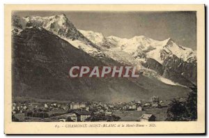 Old Postcard Chamonix Vue Generale and Mont Blanc