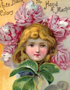 1887 J&P Coats Spool Cotton Child's Head In Flowers P149