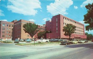 Postcard KS Wichita Kansas Wesley Hospital Nursing School Buildings Old Cars A9